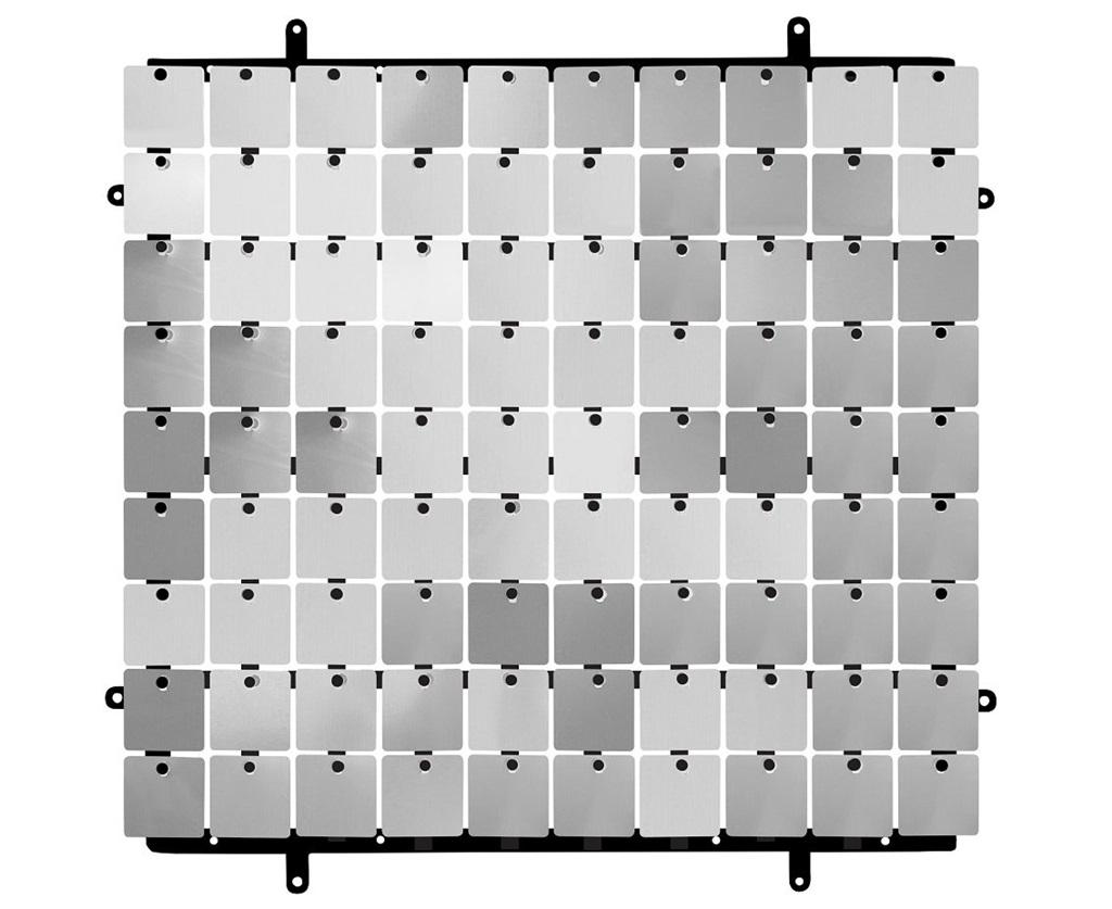 Silberne Dekorplatte Mit Schwarzem Hintergrund, Typ B, 30 X 30 Cm