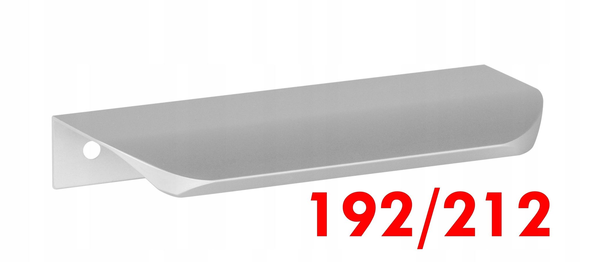 Möbelgriff Aus Silberfarbenem Aluminium Mit Kante, 192/212 Mm, Leicht Und Robust, Ua02