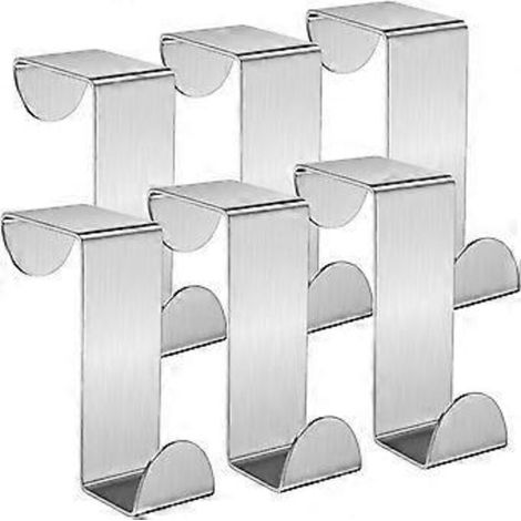Set Mit 6 Türhaken Aus Edelstahl – Garderobenhaken – Ideal Für Schlafzimmer, Badezimmer, Küche, Ankleidezimmer, Silberfarben