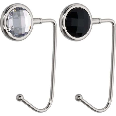 2 Stück Handtaschenhaken, Robuste Taschenhalter Aus Zink-aluminium Für Tisch/büro, Zum Aufhängen Von Handtaschen Und Kleinen Gegenständen, Schwarz, Weiß, Silber