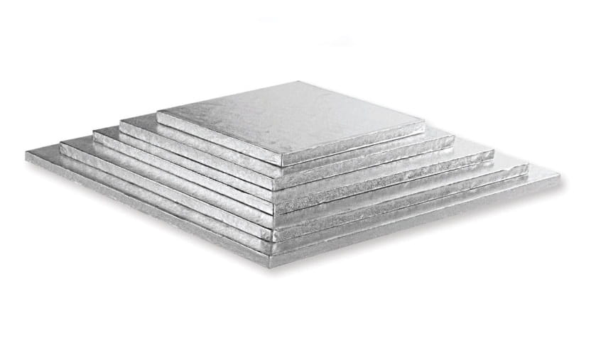 Quadratischer, Dickwandiger Tortenständer Aus Silber, 25 X 25 X 1,2 Cm