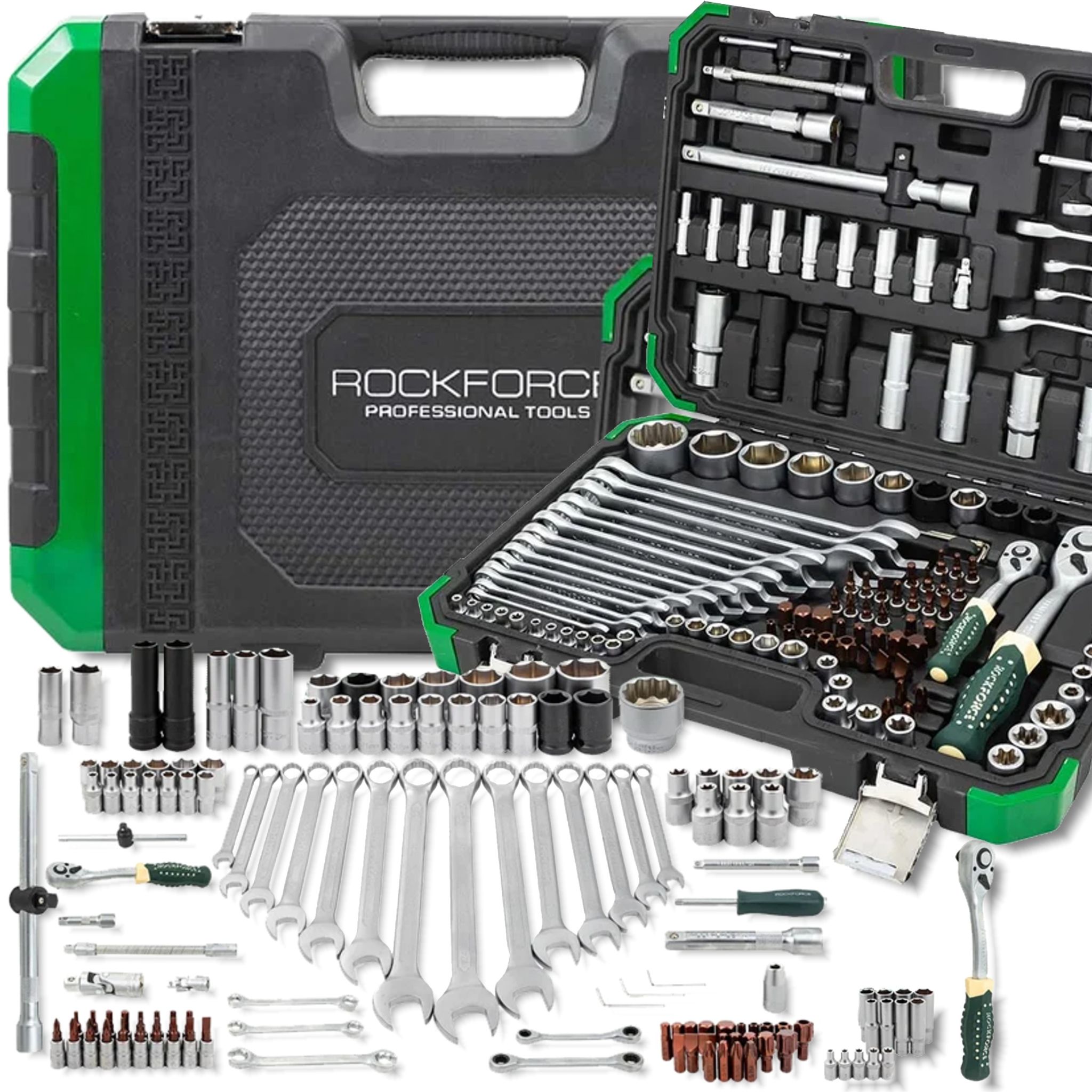 Rockforce Werkzeugset 125 + 6-teiliges Premium Cr-mo Crv Set