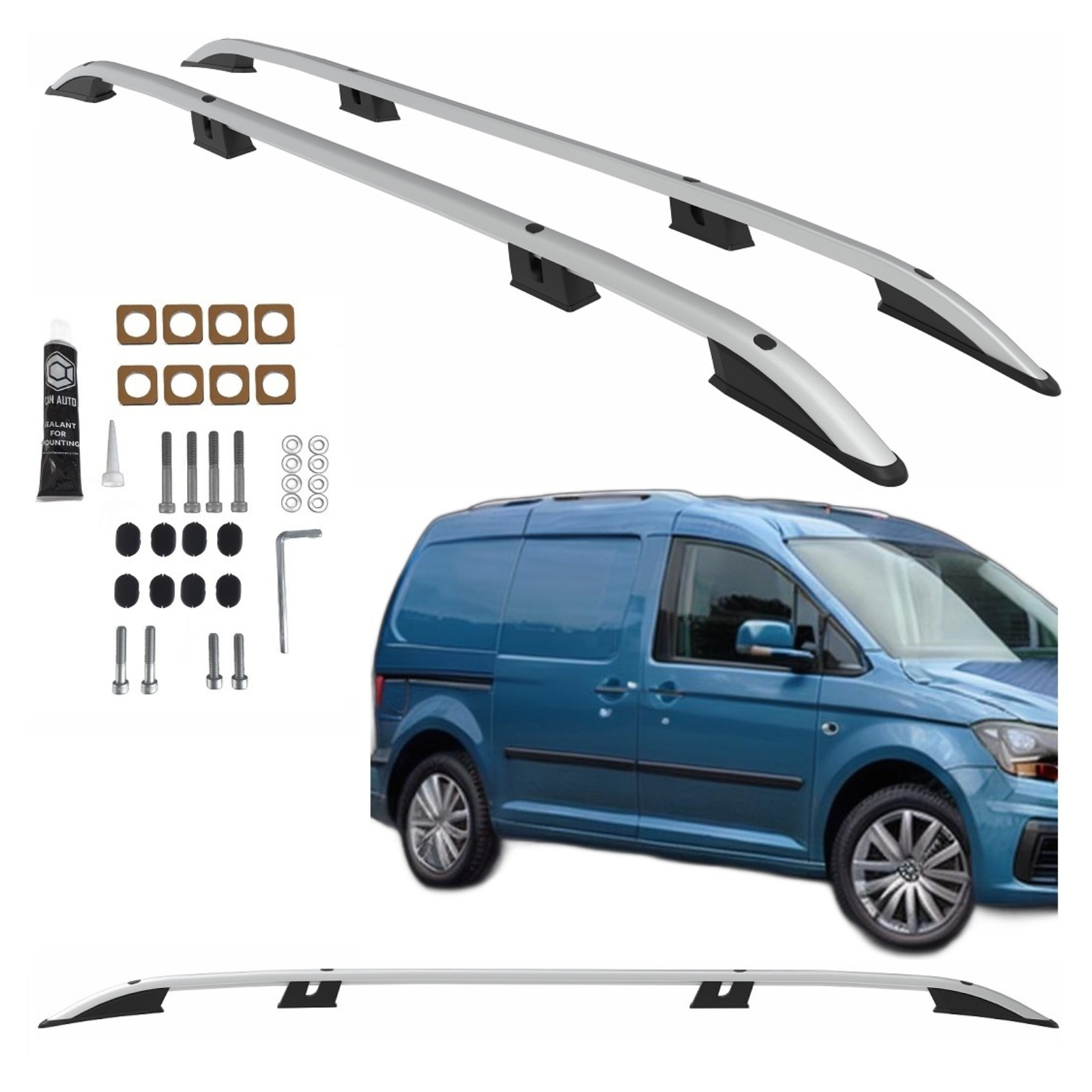Dachreling Für Volkswagen Caddy Und Ford Transit Connect (lang) Ab 2020 – Silber