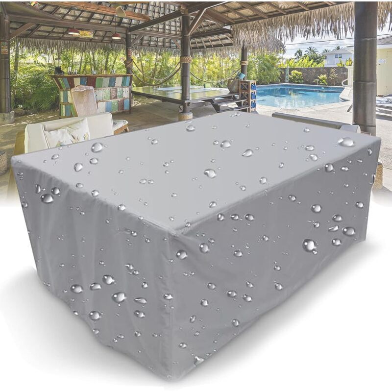 Gartenteppich, 210d, Wasserabweisende Möbelabdeckung Mit Kordelzug Für Garten Und Terrasse, Silberfarben, 120 X 60 X 90 Cm