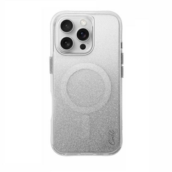 Uniq Hülle Coehl Lumino Iphone 16 Pro 6,3" Mit Magnetischem Ladeanschluss, Silber/glitzernd Silber