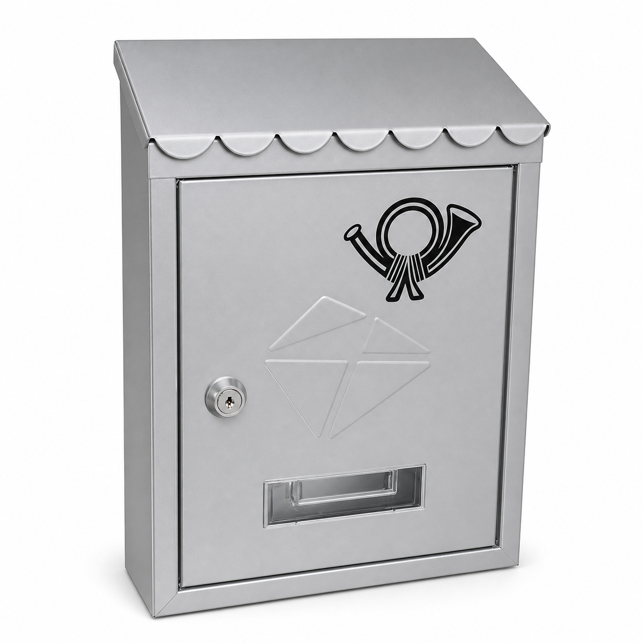 Wandbriefkasten Aus Metall Silberfarben 30 X 22 X 7 Cm