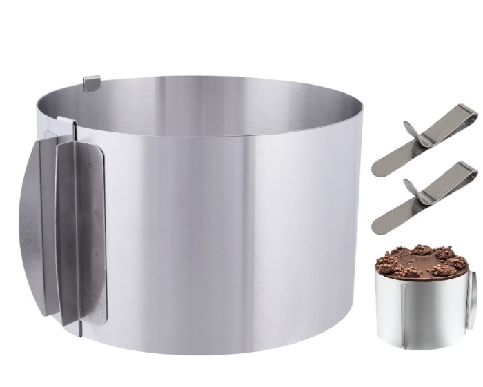 Tortenring, 10 Cm Verstellbar (16-30 Cm) + 2x Gratis-clip