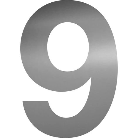 Moderne, Gebürstete Hausnummer Für Den Außenbereich (silber, 9), 75 Mm, Selbstklebende Türnummer Aus Edelstahl, Hausnummernschild Und Briefkastennummer