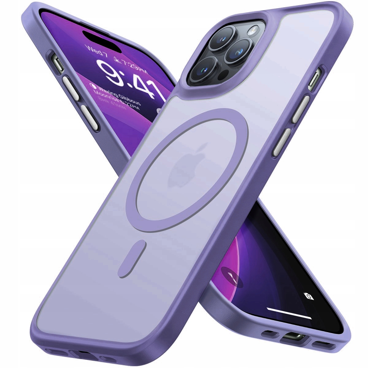 Matte Magnethülle Für Magsafe Für Apple Iphone 15 Pro + Glas (matsejf03purple)
