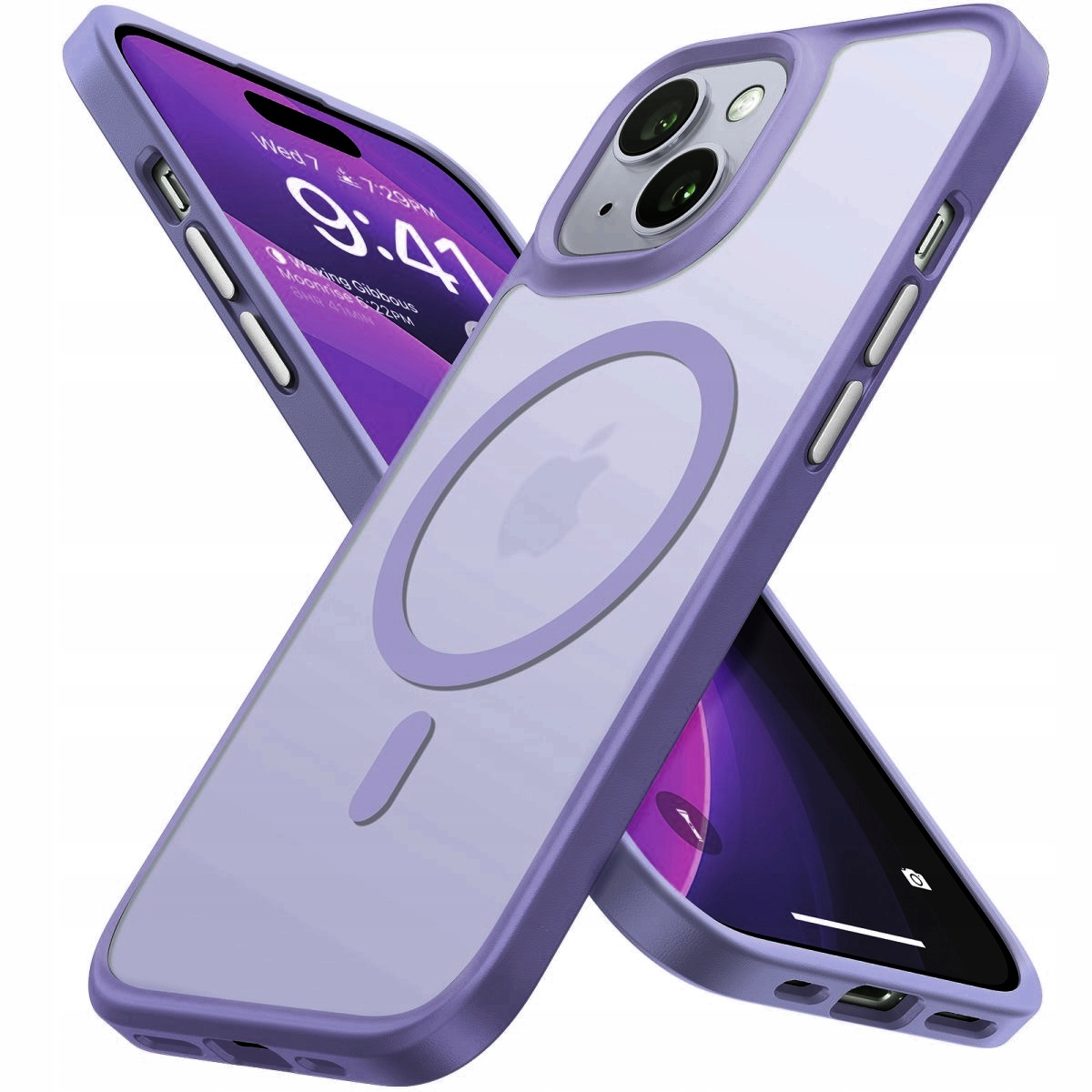Matte Magnethülle Für Magsafe Für Iphone 15 + Glas Matsejf02purple