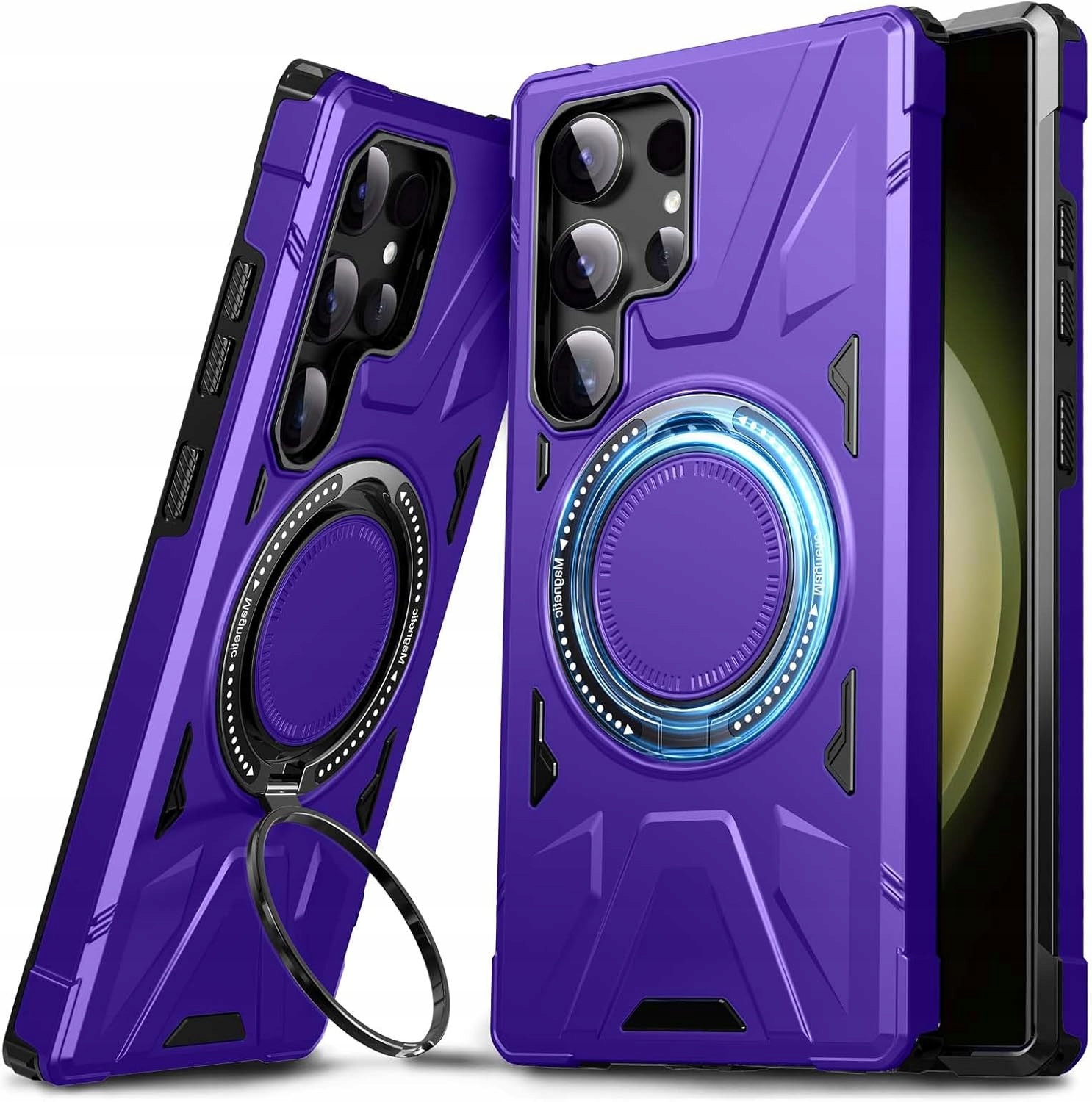 Samsung Galaxy S23 Ultra Dasfond Armor Hülle – Gepanzert, 360°-ring, Lila
