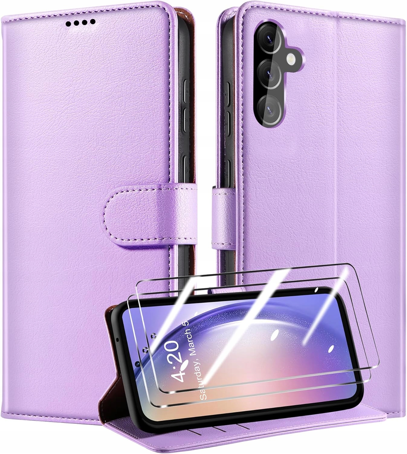 Samsung A54 5g Schutzhülle + 2x Lila Qhohq Rfid-schutzglas
