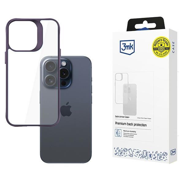 Iphone 15 Pro 3mk Satin Armor Lila Hülle