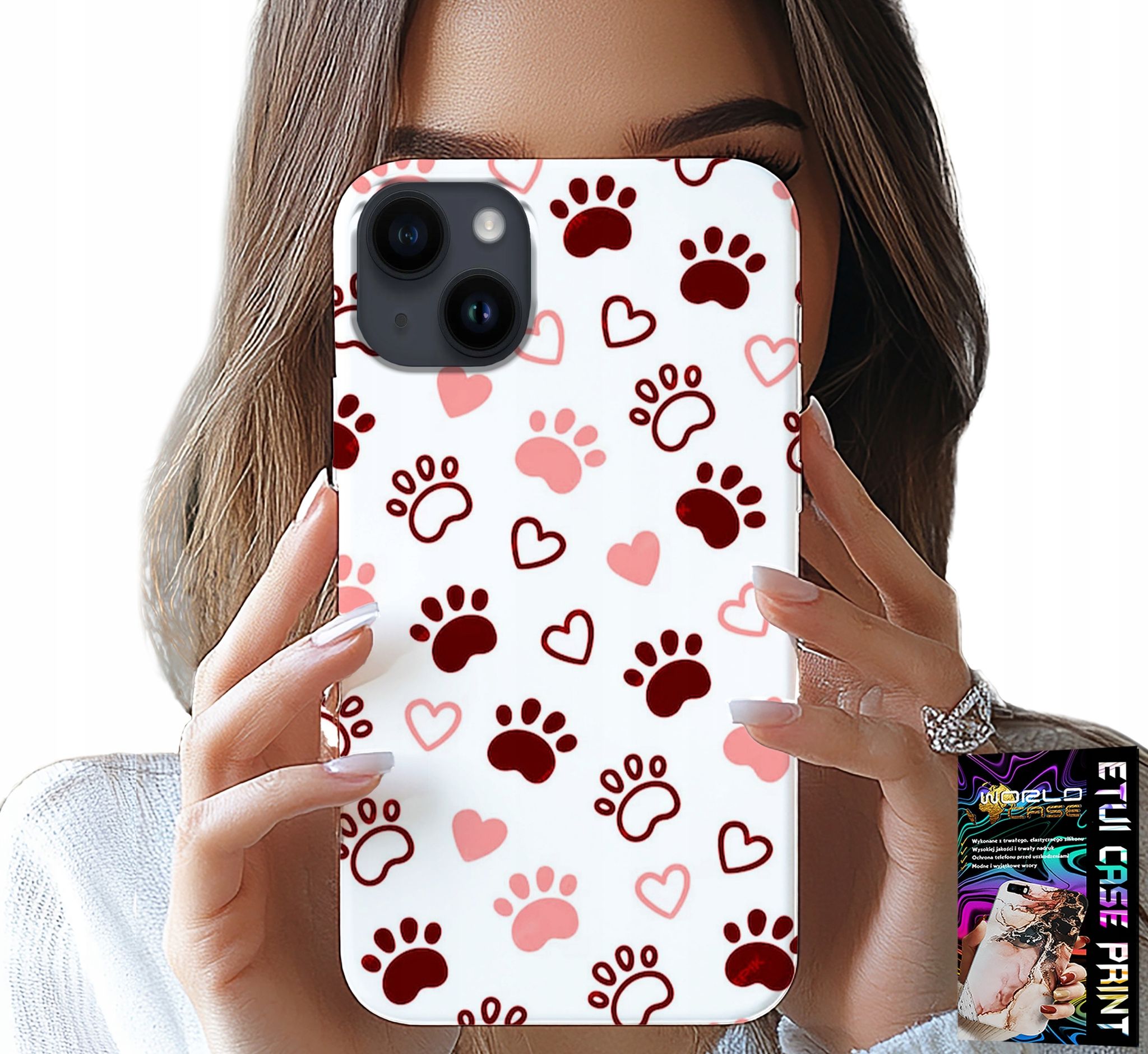 Hülle Für Iphone 14 Plus – Hundepfoten Auf Weißem Hintergrund, Hund, Katze, Teddybär