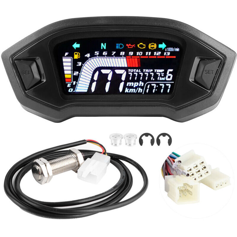 Universell Wasserdichter Motorrad-tachometer Für 1-, 2- Und 4-zylinder-motorräder, Klares Lcd-display, Vielseitig Einsetzbar, Für Motorradfahrer.
