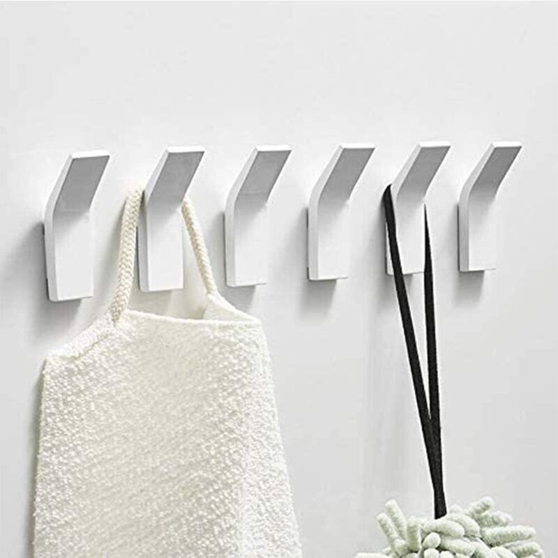 Set Mit 6 Doppelseitig Klebenden Handtuchhaken Aus Rostfreiem Und Wasserdichtem Aluminium Mit Selbstklebender Wandbefestigung Für Küche, Bad, Büro Oder Kleiderschrank.