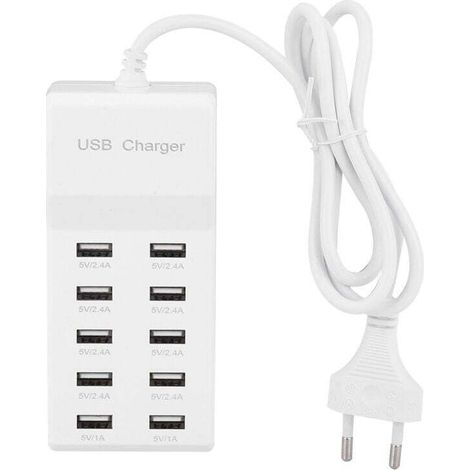 Ulisem Multi-port-usb-ladegerät, 10-port-usb-netzteil, Schnellladefunktion, Kompatibel Mit Iphone 12/13/14/15/16/samsung S21/s22/s23/s24/xiaomi/huawei/oppo/oneplus/anderen Geräten