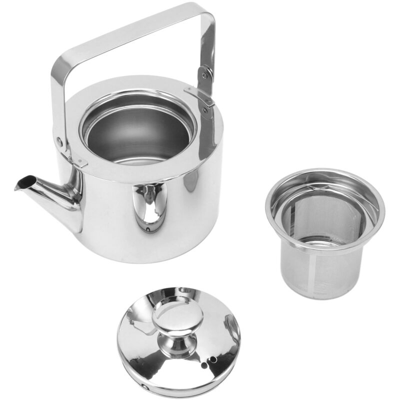 Edelstahl-teekessel, Große Kapazität, Lebensmittelechte Teekanne Mit Herausnehmbarem Sieb, Ergonomischem Griff, Teekessel Für Zuhause Und Büro.