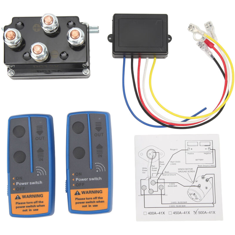 12 V, 500 A Wlan-fernbedienungsset Mit Magnetrelais-schützschalter Für Atv/utv-seilwinden (8000–12000 Lb).