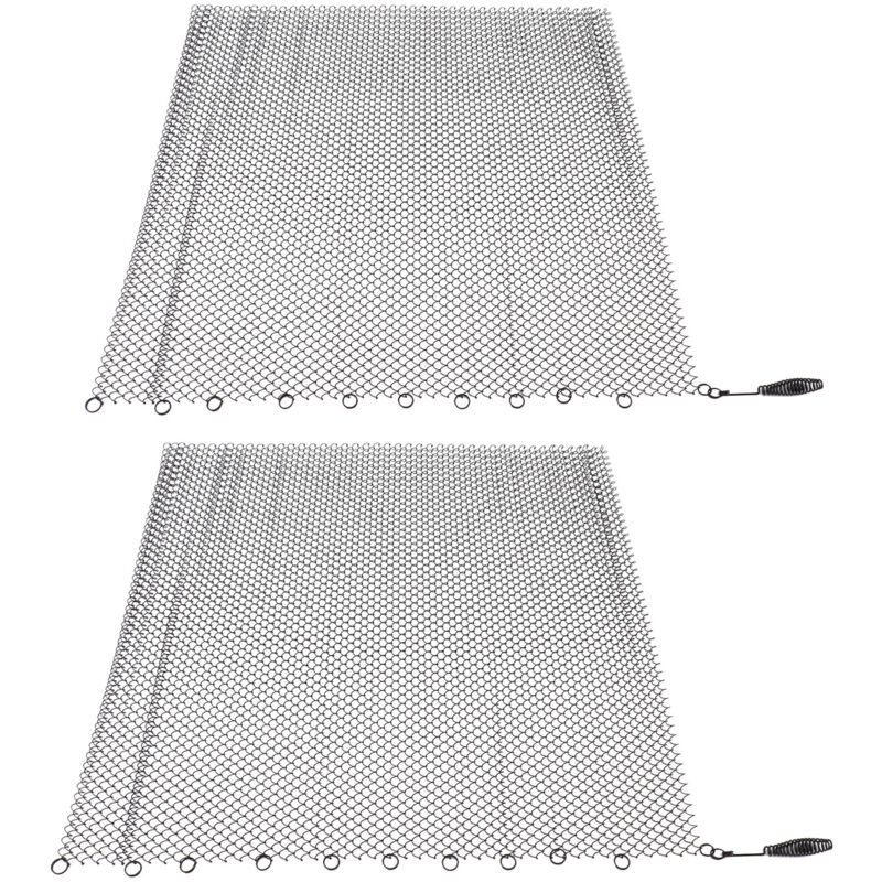 Set Mit 2 Kaminvorhängen Aus Netzgewebe, Robuster Funkenschutzkette, Ersatz-metall-hängegitter Für Holzkamine (61 X 45,7 Cm)