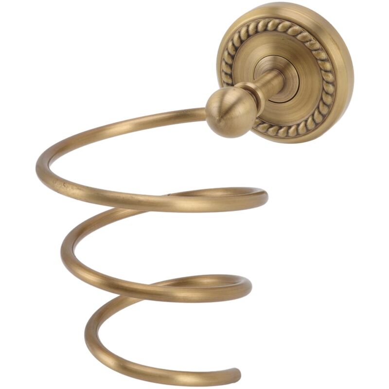 Haartrocknerhalter, Antike Messing-wandhalterung, Spiralförmiger Haarpflege-werkzeughalter, Bürsten-haartrocknerhalter, Kleiderbügelhalter Für Badezimmer