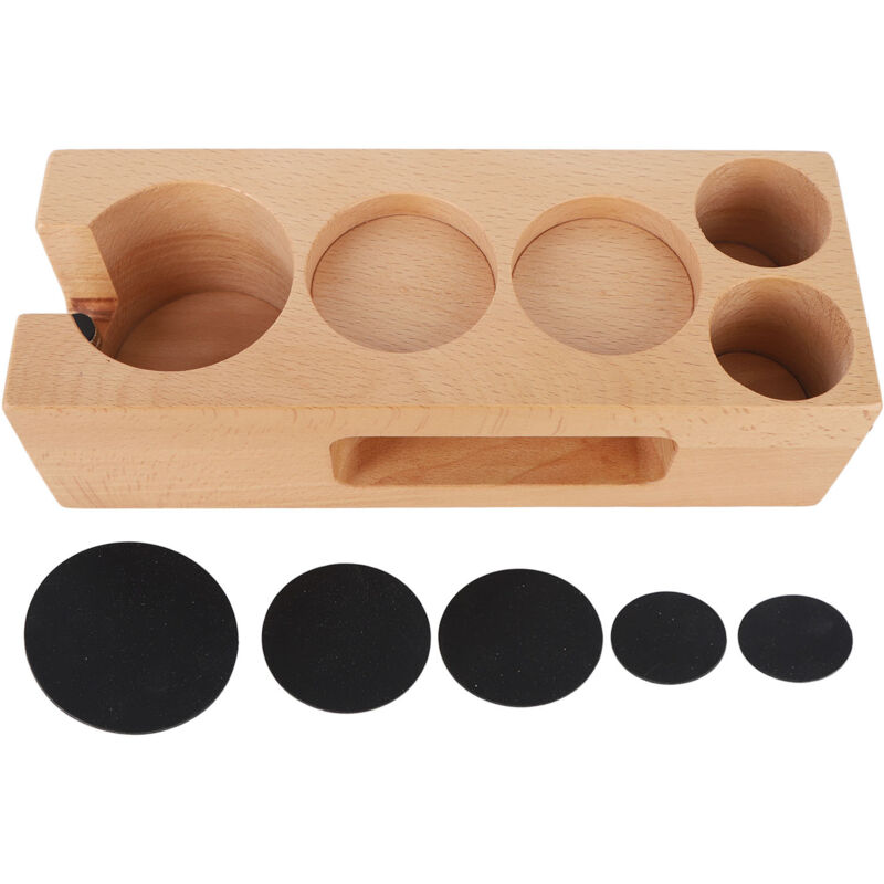Espresso-tampingstation, Espressomaschinenmatte, Espressomatte Mit Rutschfesten Füßen Und Multifunktionalen Löchern Für Cafés Und Den Heimgebrauch (buche).
