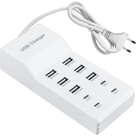 10-port-usb-ladegerät, 50 W, 5 V, Multi-port-hub, Schnellladestation Für Mobiltelefone, Tablets Und Spielekonsolen