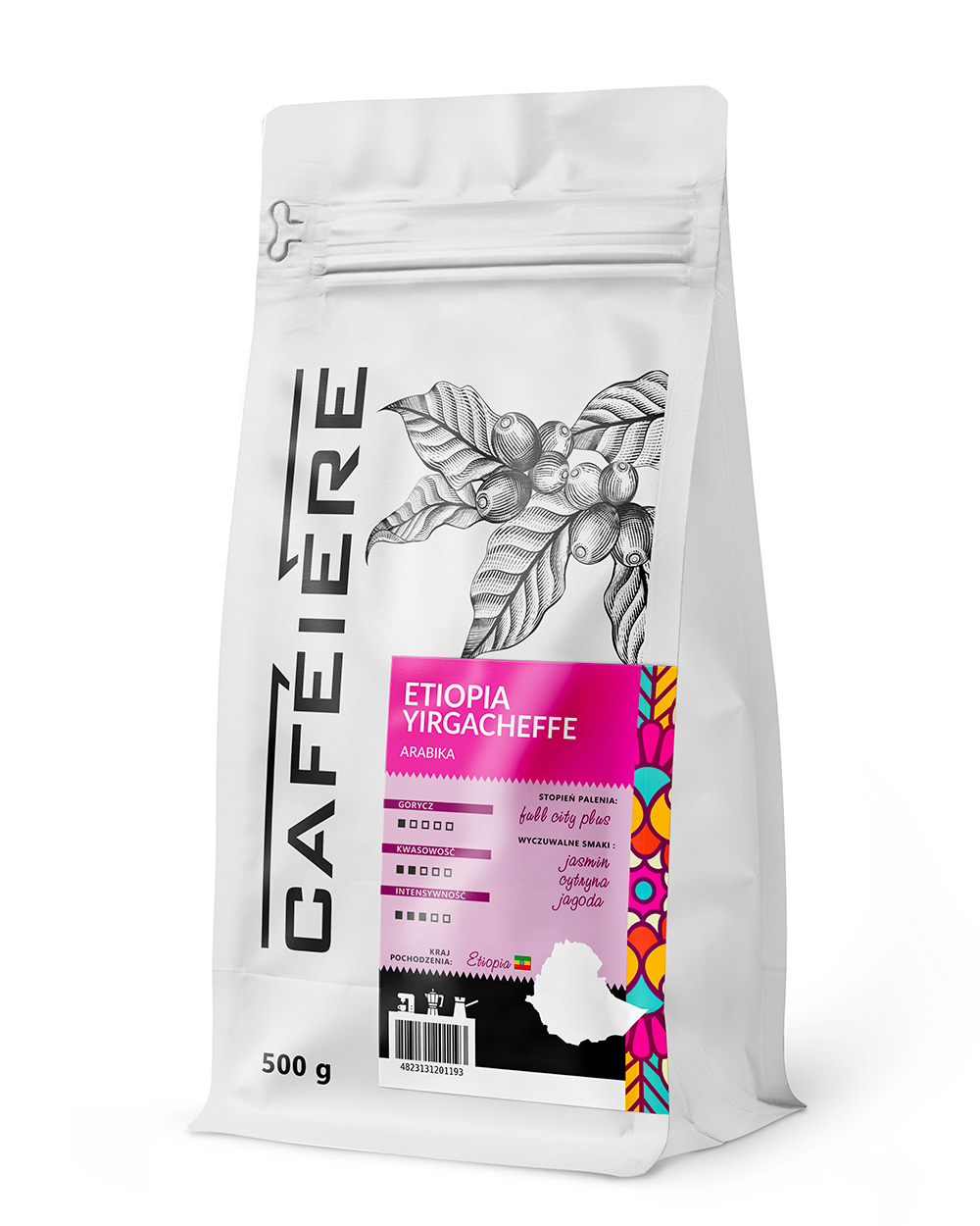 Kaffeebohnen Der Sorte „cafeiere Arabica Ethiopia Yirgacheffe“, 500 G
