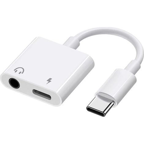 Usb-c-auf-3,5-mm-kopfhöreranschluss-adapter Und Ladegerät, 2-in-1-usb-c-auf-aux-audio-adapter Mit 60-w-pd-schnellladefunktion, Kompatibel Mit Iphone 15 Pro Max Und Samsung Galaxy