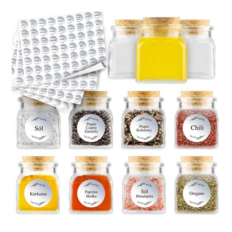 20 Einmachgläser Für Gewürze, Kräuter, Kerzen (120 Ml) + 252 Weiße Aufkleber