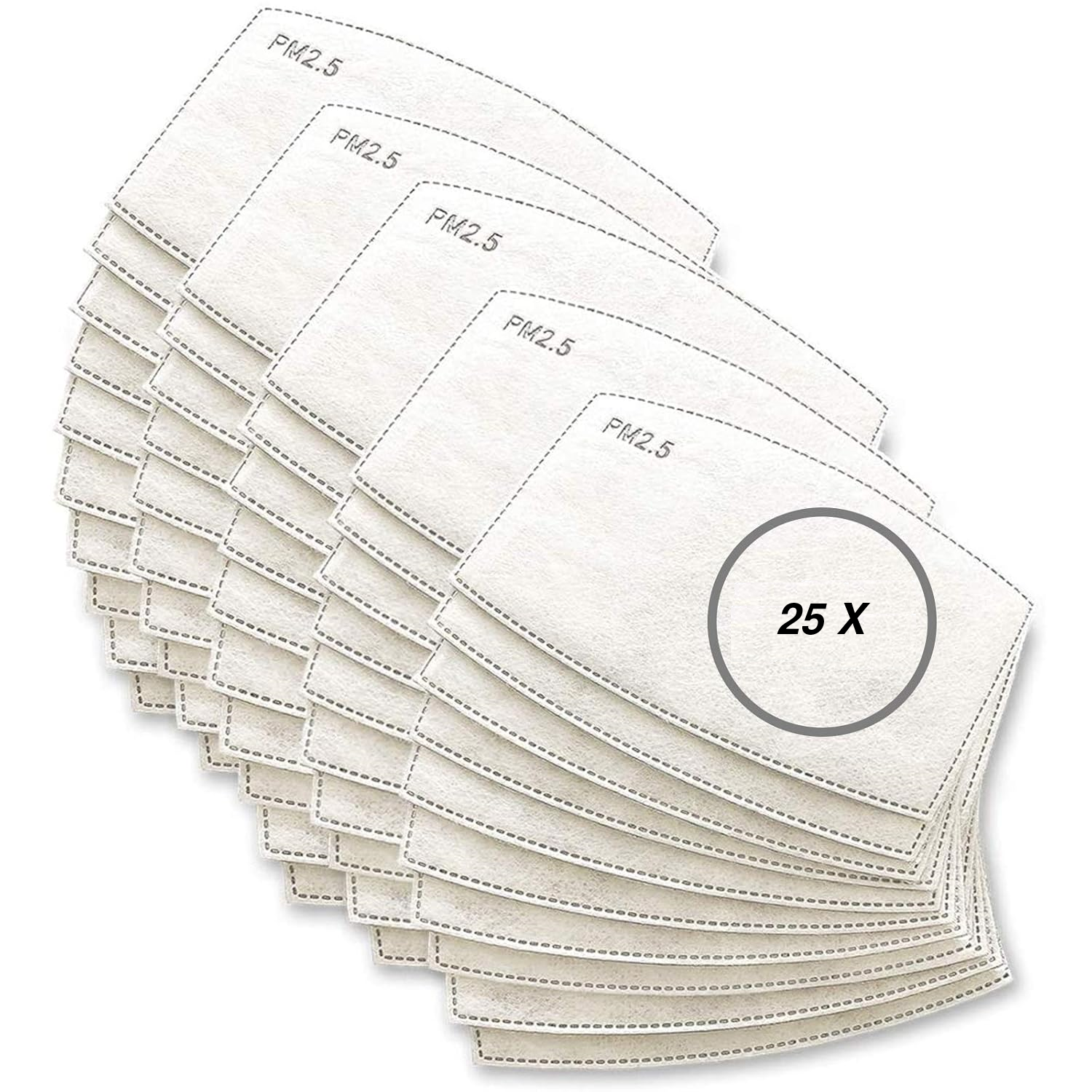 25 Einwegmaskenfilter Mit 5 Schutzschichten Für Erwachsene