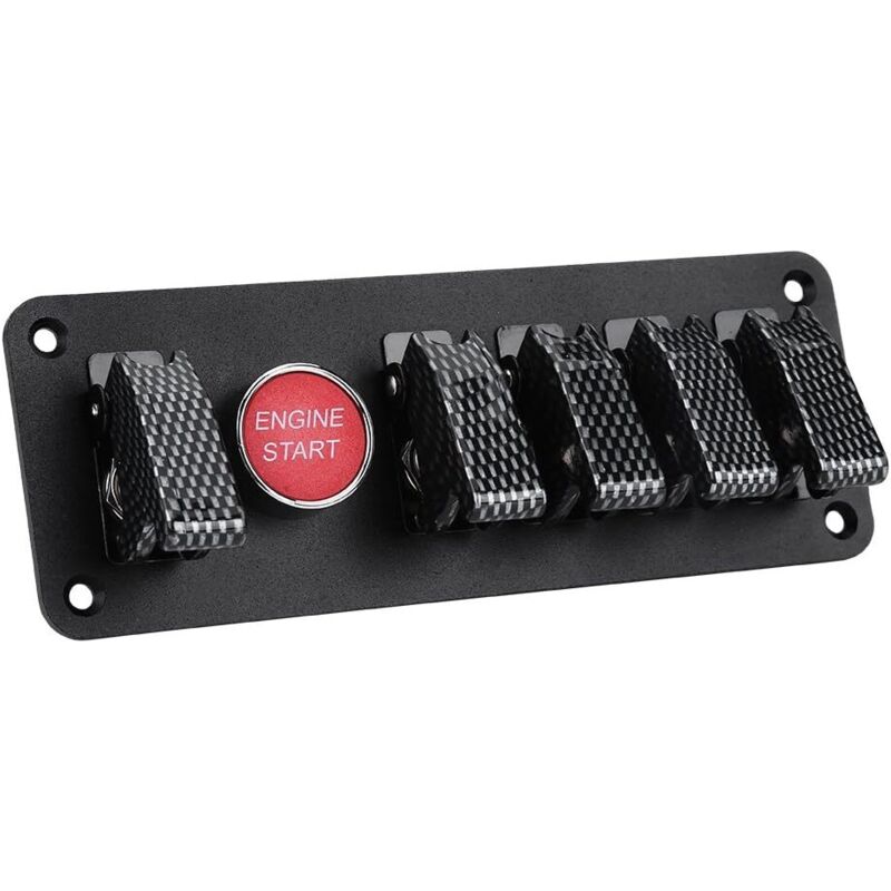 12v 40a Zündschalter-panel Mit Motorstartknopf Für Rennwagen, Wohnmobile Und Boote (carbon)