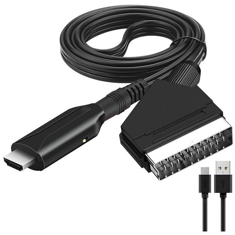 Scart-zu-hdmi-adapter – Scart-zu-hdmi-konverter 720p/1080p – Kompatibel Mit Dvd, Blu-ray, Xbox – Usb-kabel Im Lieferumfang Enthalten – 720p-fernseher