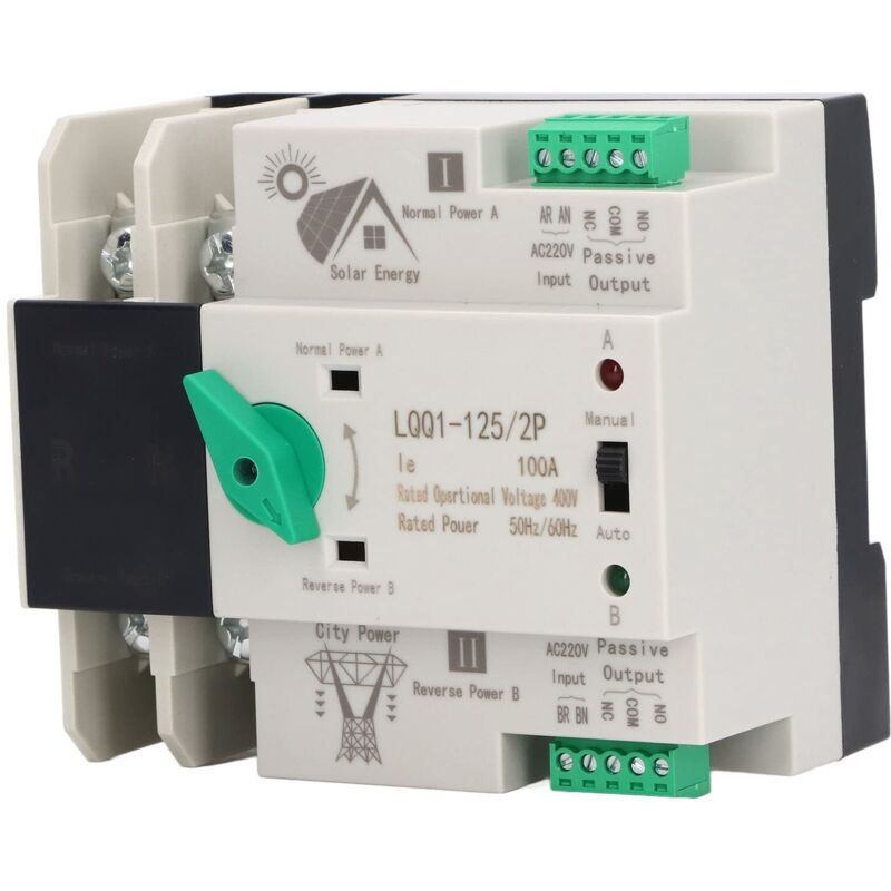 Automatischer Umschalter Für Zwei Stromversorgungsarten, Ac 400 V, 100 A, 2-polig, Millisekunden-schalter Für Generatorbetrieb, Elektronischer Schutzschalter Für Den Hausgebrauch.