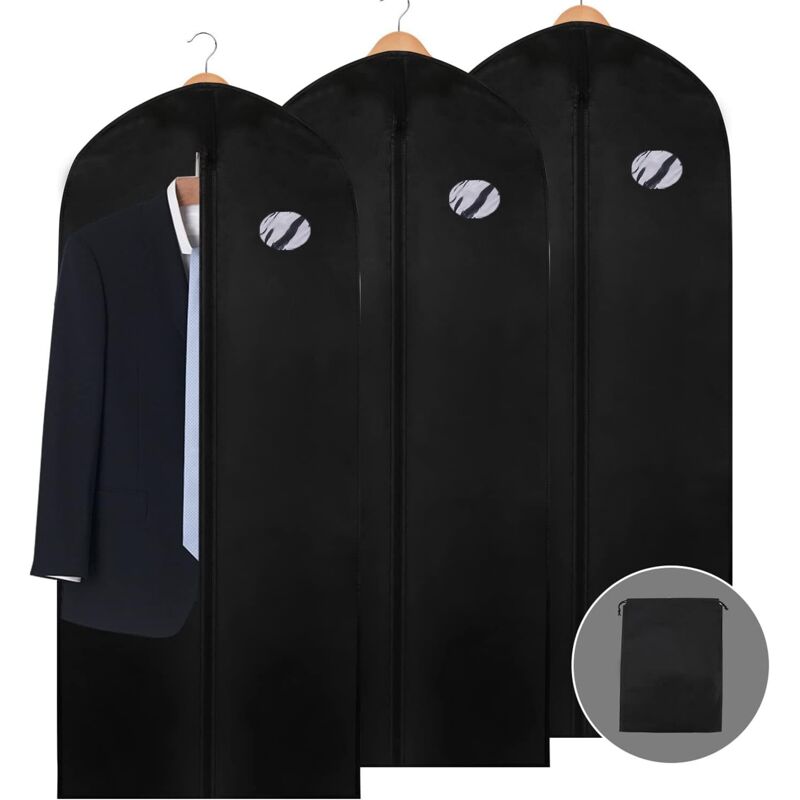 Set Mit 3 Kleidersäcken (150 X 60 Cm) Inklusive Schuhbeutel, Für Brautkleider, Anzüge Und Mäntel, Zum Schutz Vor Beschädigungen.