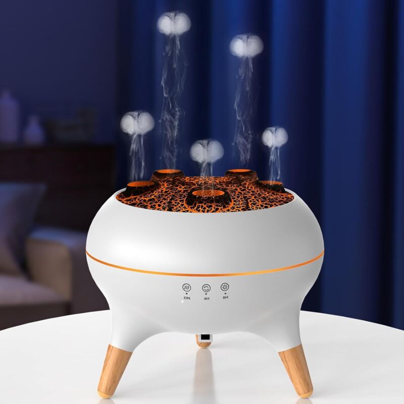 Ätherisches-öl-diffusor, 250-ml-luftbefeuchter, 2 Diffusormodi Für Ätherische Öle, Flammen-diffusor Mit Automatischer Abschaltung (bei Wassermangel) Und Timer
