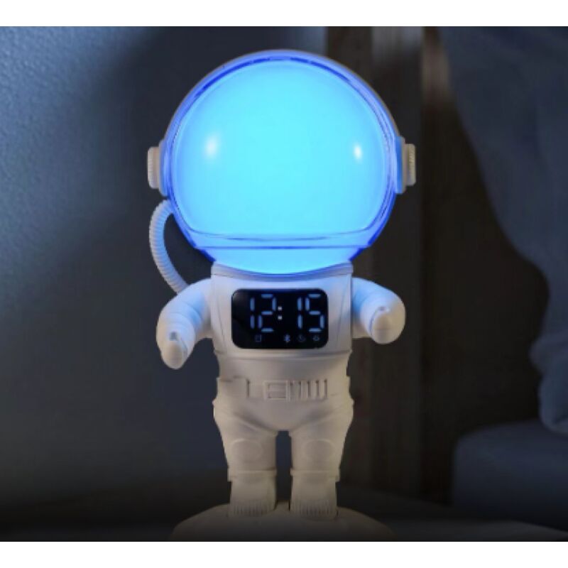 Kinderwecker Mit Wecklicht, Schlummerfunktion, 9 Beruhigenden Klängen Und Timer, Beleuchtetem Wecker Mit Bluetooth-lautsprecher, Mehrfarbiger Nachttischlampe, Geschenk Für Erwachsene/kinder/jungen