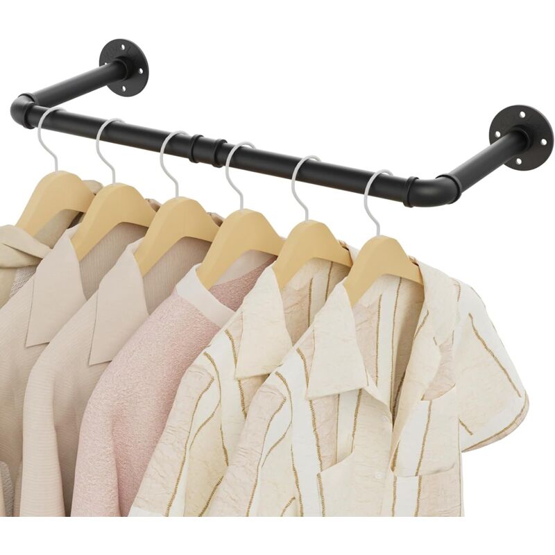 Wandmontierte Kleiderstange (49 Cm), Kleiderstange Im Industriestil, Robust Und Einfach Zu Montieren, Platzsparend