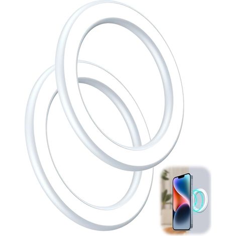 2er-pack Magsafe Magnet-wandhalterungsring, Magsafe-aufkleber Für Iphone 12/13/14/15/16, Magnet-hüllenhalter Aus Legierung, Spurlos (weiß) Für Auto, Badezimmer Und Küche