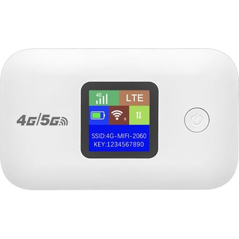 Tragbarer 4g Lte Wlan-router Mit Langer Akkulaufzeit Für Reisen, Homeoffice, Unterstützt 10 Geräte, Weiß (a)