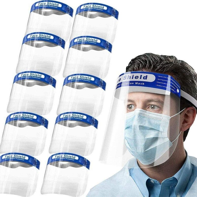 10er-pack Schutzvisiere, Strapazierfähig, Breit, Verstellbar, Klar, Beschlagfrei, Spritzwassergeschützt
