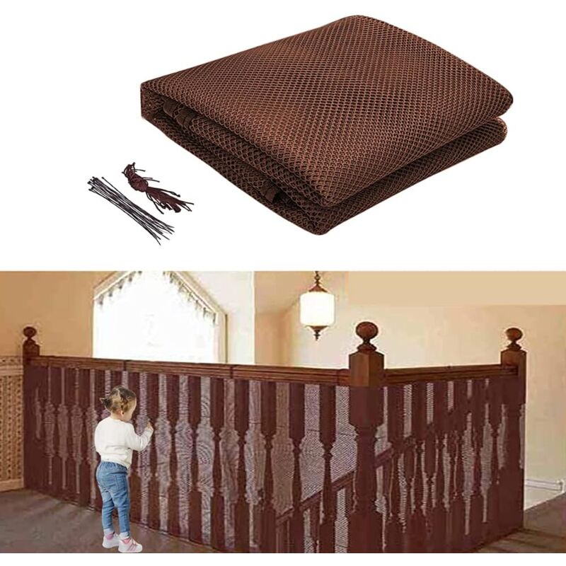 300 X 79 Cm Kindersicherheitsnetz Für Treppen – Kaffee, Balkonschutznetz, Katzen-fallschutznetz