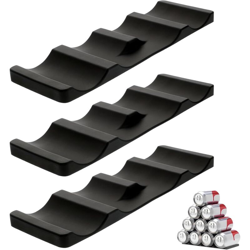 3er-pack Flaschenhalter Für Den Kühlschrank – Rutschfeste, Stapelbare, Faltbare Flaschenablage Zur Aufbewahrung Von Bier, Getränken Und Mineralwasser (schwarz)