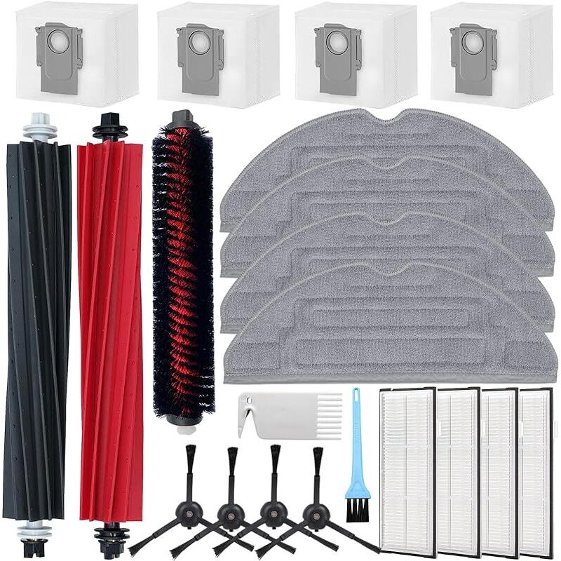Ailomey Zubehörset Für Den Roborock S8 Pro Ultra Staubsauger, 2 Hauptbürsten, 1 Reinigungsbürste, 4 Seitenbürsten