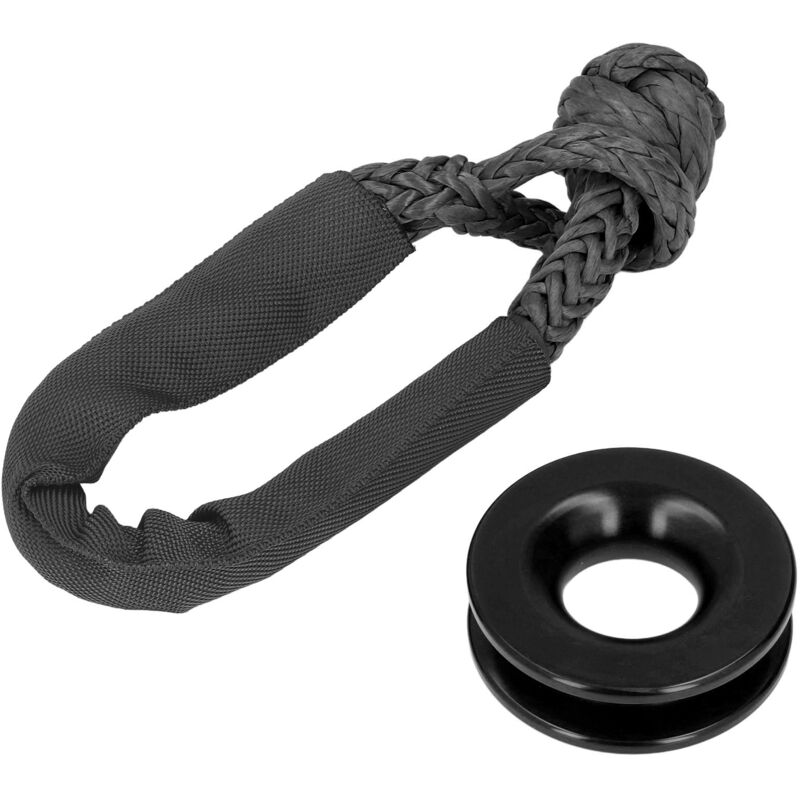 Weiches Synthetisches Bergungsset, Schäkel, Seil Aus Aluminiumlegierung, Zugring Für Atv, Utv, Suv, Lkw, Schwarz