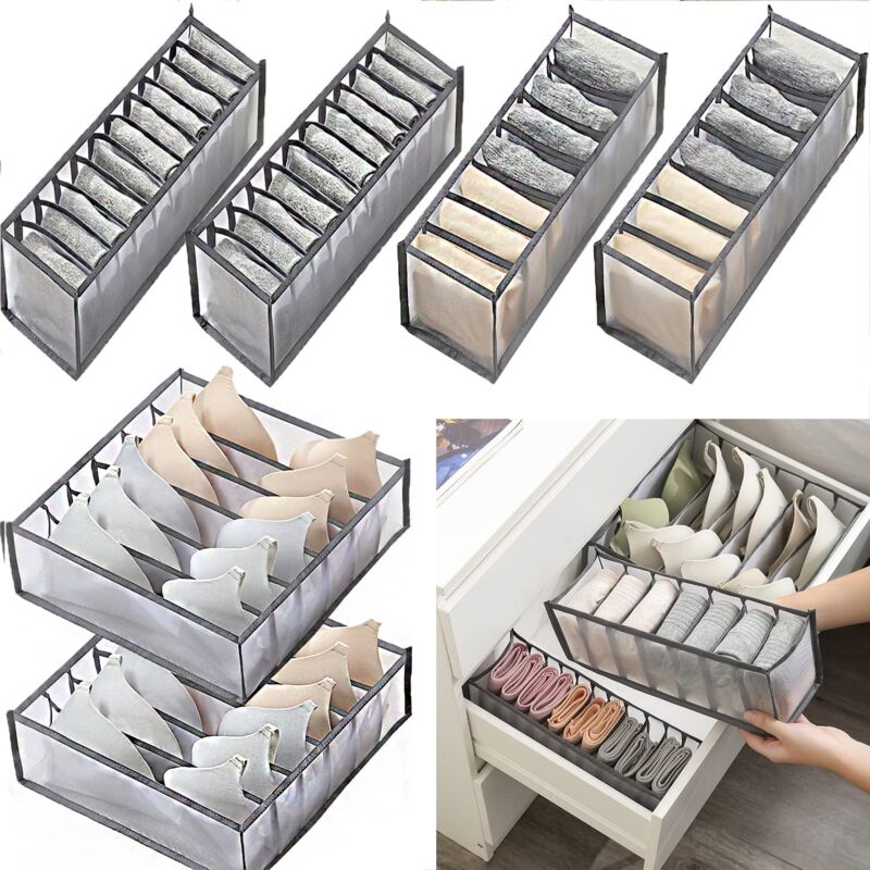 6-teiliger Unterwäsche-schubladen-organizer, Faltbare Aufbewahrungsbox, Geräumige Schubladenbox Zur Aufbewahrung Von Unterwäsche, Socken, Bhs