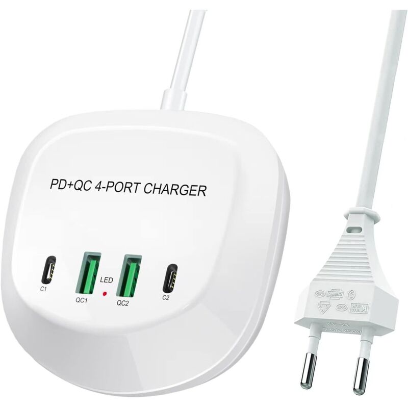 Schnelles Usb-c-ladegerät, Jie Xing Cun Usb Pd Qc 3.0 Schnellladestation Mit 4 Anschlüssen, Tragbare Usb-buchse, Schnellladung Für Iphone, Ipad Und Mehr