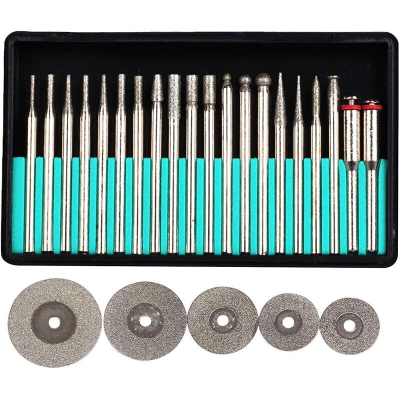 Mini-diamantschleifscheiben-set Diamantfräser-set Diamantfräser-sortiment Bohrstift-set Für Dremel, Proxxon Multifunktionswerkzeuge – 3 Mm Schaft-rotationswerkzeuge