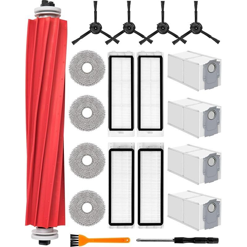 19-teiliges Zubehörset Für Den Roborock Q Revo Saugroboter Mit 1 Hauptbürste, 4 Wischmopps Und 4 Pads