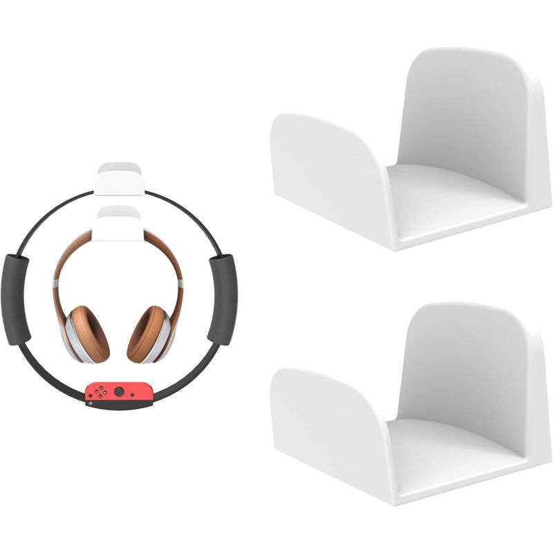 Wandhalterung Für Kopfhörer, [2er-set] Vielseitiger 3m-klebehaken, Universalzubehör Für Kopfhörer/fitness-ring-con/pilates/hoop, Weiß